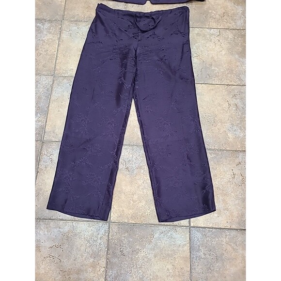 Vintage Y2K Womens 12  Silk Floral Over Coat Jacket & Pants  Suit Purple Fairy - Picture 3 of 16